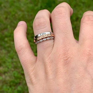 F Word, Profanity Ring, Metal Stamped, Stacking Ring, Stainless Steel Ring, Gold Skinny Ring, Rose Gold Jewelry, swear ring, rude ring, image 7