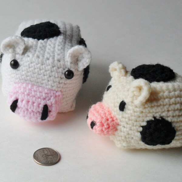 Mom and Baby Box Cows, Farm Animal Toys, Stuffed Cow, Mom and Baby, Farm Animal Plush, Cow Stuffed Animal, Cow Crocheted Animal,