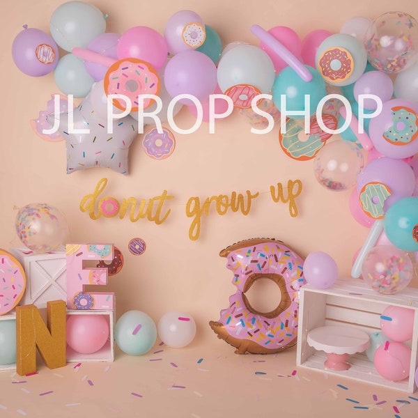 Donut party Birthday >> digital image for photography composite >> cake smash first birthday, Donut Grow Up, Sweet, Sweet One