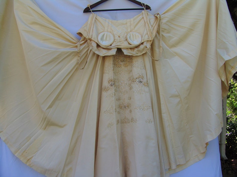 1950 Majestic Haute Couture Silk Wedding Gown - Etsy
