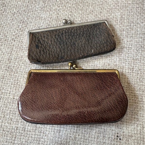 Vintage leather and Naugahyde Coin Purses, Vintage Change Purse