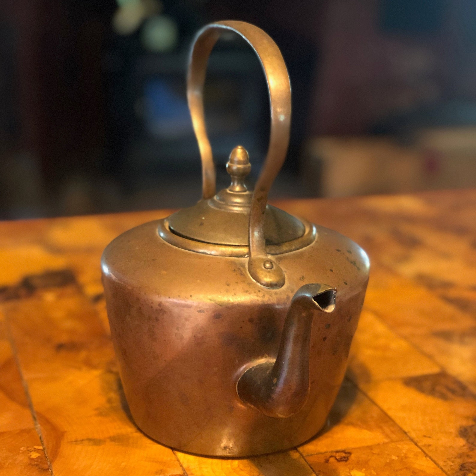 Antique Copper Tea Kettle English Copper Tea Pot Solid Etsy