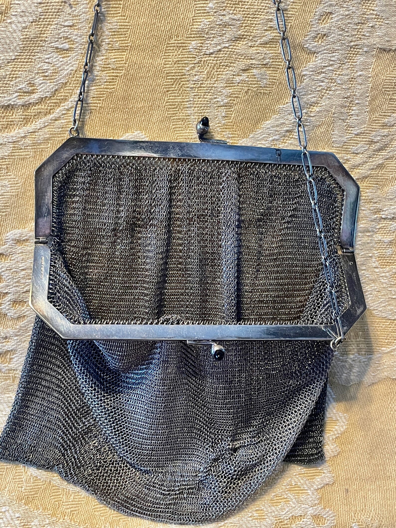 Whiting & Davis Co Mesh Bag, Flapper Handbag, 1920's Soldered Mesh