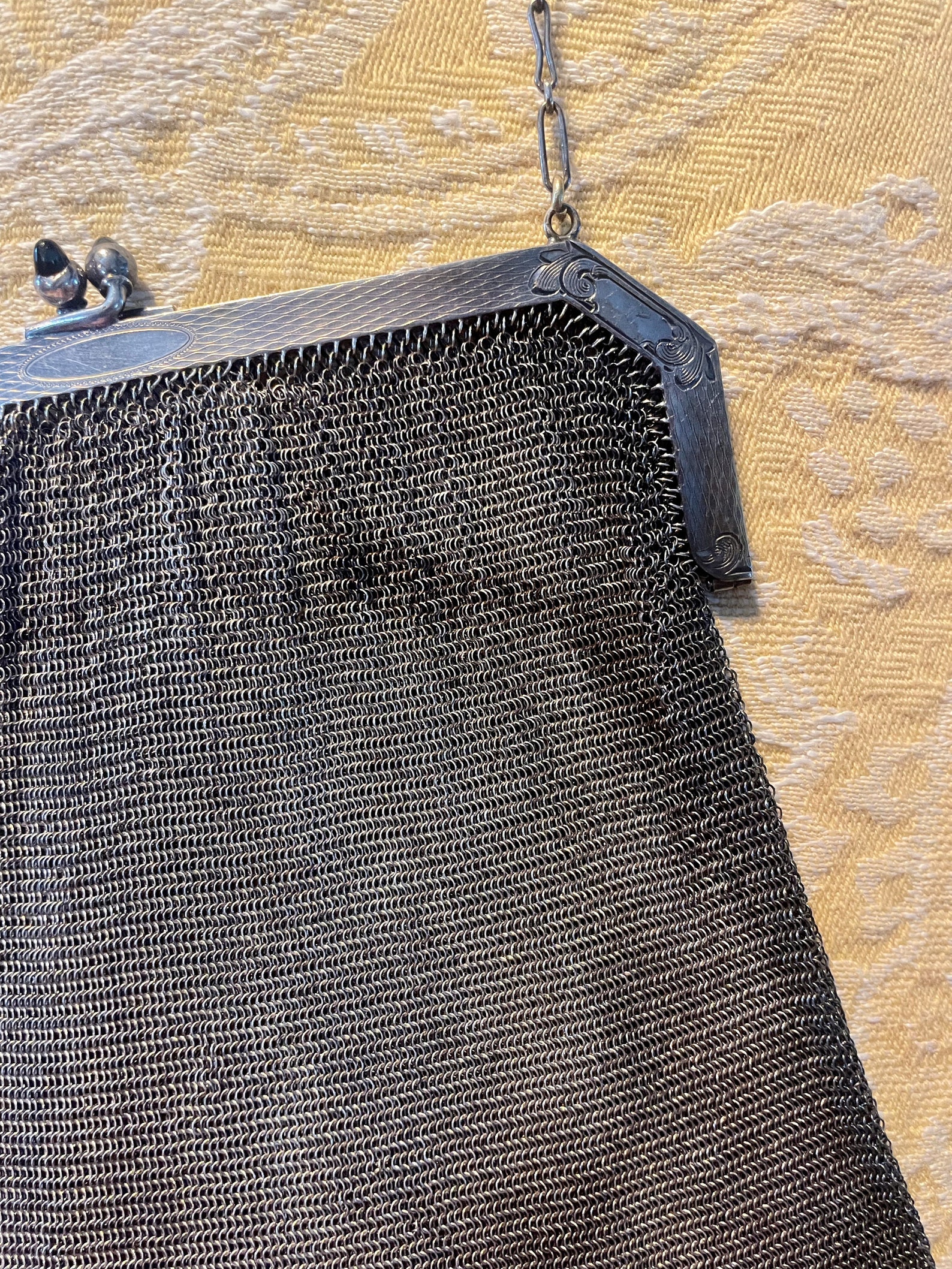 Whiting & Davis Co Mesh Bag, Flapper Handbag, 1920's Soldered Mesh