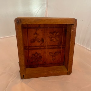 Antique Wooden Butter Mold, Hinged Flat Butter Mold, Press Butter Square Mold, Antique Butter Mold