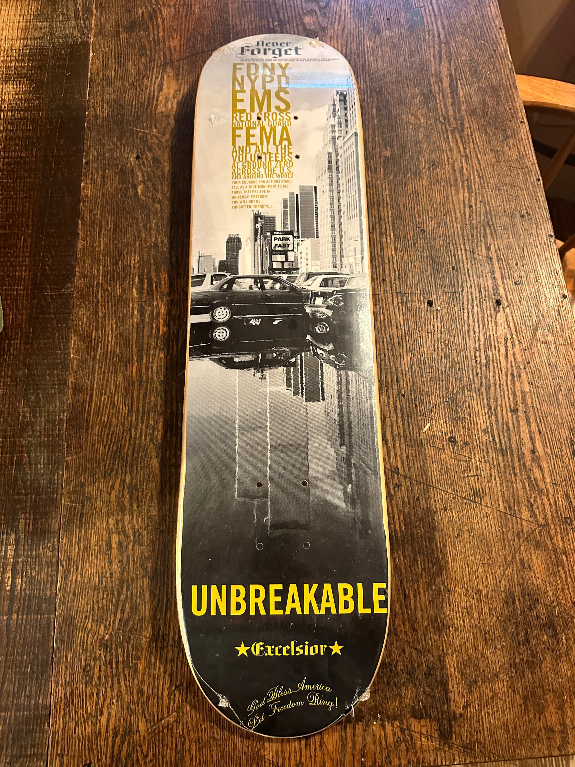 Zoo York 911 World Trade Skateboard Never Forget, Unused, in the