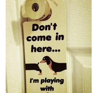 Dachshund Door Hanger Sign Do Not Disturb image 1