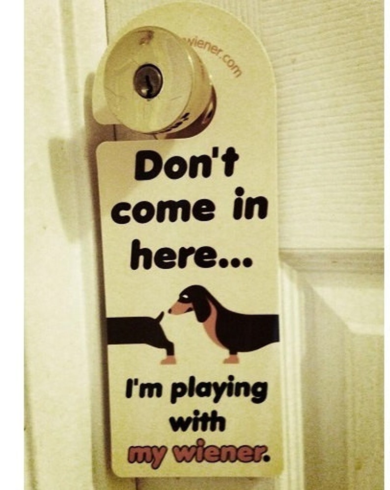 Dachshund Door Hanger Sign Do Not Disturb image 1