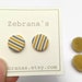 Striped yellow earring studs (ochre white studs, ochre yellow, mustard yellow, striped earrings, yellow white jewelry, minimalistic studs)