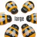 Wooden bee magnets - set of 6 (large magnets, fridge magnets animal, bee fridge magnets, wooden bees, cute small magnet, little gifts kids)