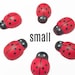 Set wooden ladybug magnets (handmade little ladybugs fridge magnet animal magnet insect magnets Neodymium N52 nursery room tiny cute magnet)
