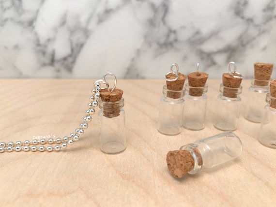 Empty Vial Necklace bottle Necklace Glass Jar Necklace Blood