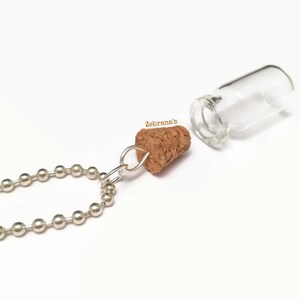 Collier bouteille vide bouteille en verre, bouteilles vides de bijoux, bouchon de bouteille en verre, mariage de courrier de bouteille, collier de pot en verre, bijoux de bouteille image 6