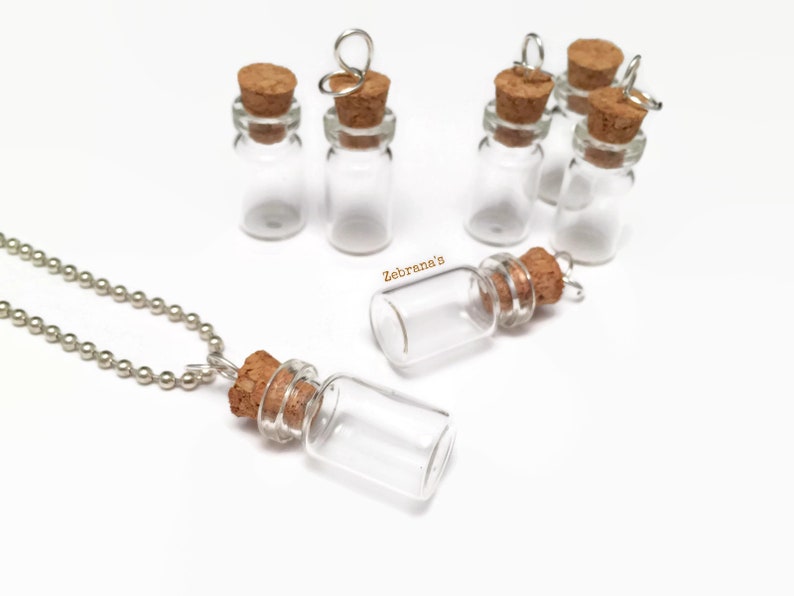 Empty vial necklace bottle necklace, glass jar necklace, blood vial necklace, empty jar necklace, empty glass vial necklace, diy necklace image 5