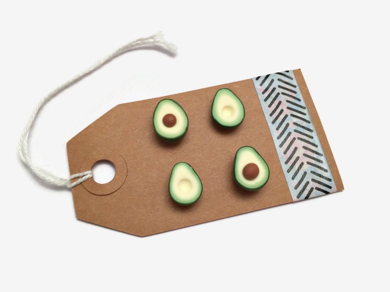 Avocado magnet set SECONDS SALE magnets, avocado fridge magnets, handmade polymer clay avocados, handmade food magnets, cute magnets image 2