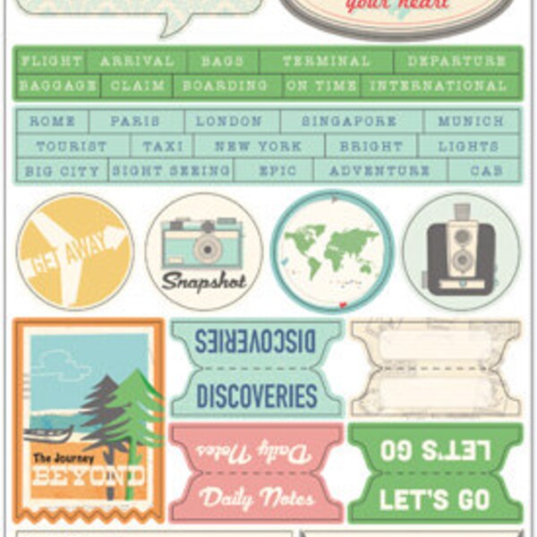 October Afternoon - Travel Girl Collection - Word Stickers (SS-1018)