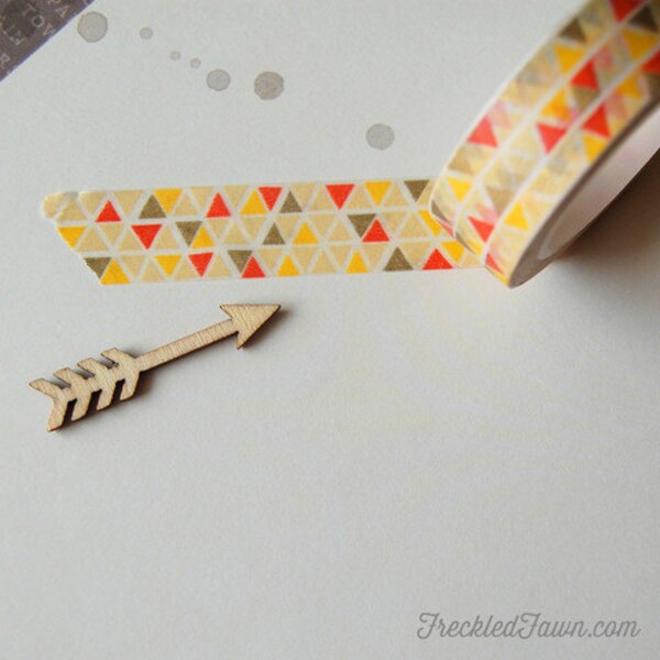 Freckled Fawn - Triangle Washi Tape - Gold, Mustard, Rust Red, and Cream