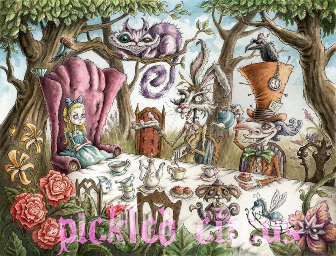 Alice in Wonderland Wrapping Paper We're All Mad Here Gift Wrap