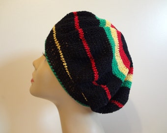 Cotton Rasta Tam - Perfect Summer Tam - Rasta Hat - Slouchy Hat - Thin Cotton Thread -Handmade Crochet
