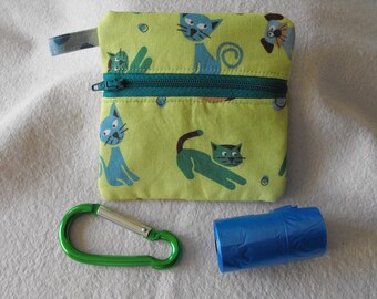 Dog Walk Pouch, Hand Sewn Cotton Lined Front Zipper, Stuff Storage, perfect gift, Dogs and Cats, Dog treat Pouch, Poop Bag Holder, Dog Bag