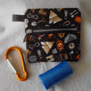 Pochette pour promener son chien sur le thème du camping, fermeture éclair frontale doublée de coton cousue à la main, rangement d'objets, cadeau parfait, pochette à friandises pour chien, support pour sac à crottes, sac pour chien