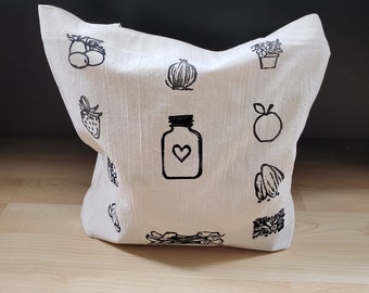 Medium Size Cotton Reusable Shopping/Grocery bag, washable, Eco friendly, hand sewn, hand printed, Block Print, shoulder tote