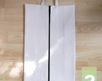 Large Canvas Travel Shoe Bag with handle, zipper storage bag, expanding shoe bag, hand sewn