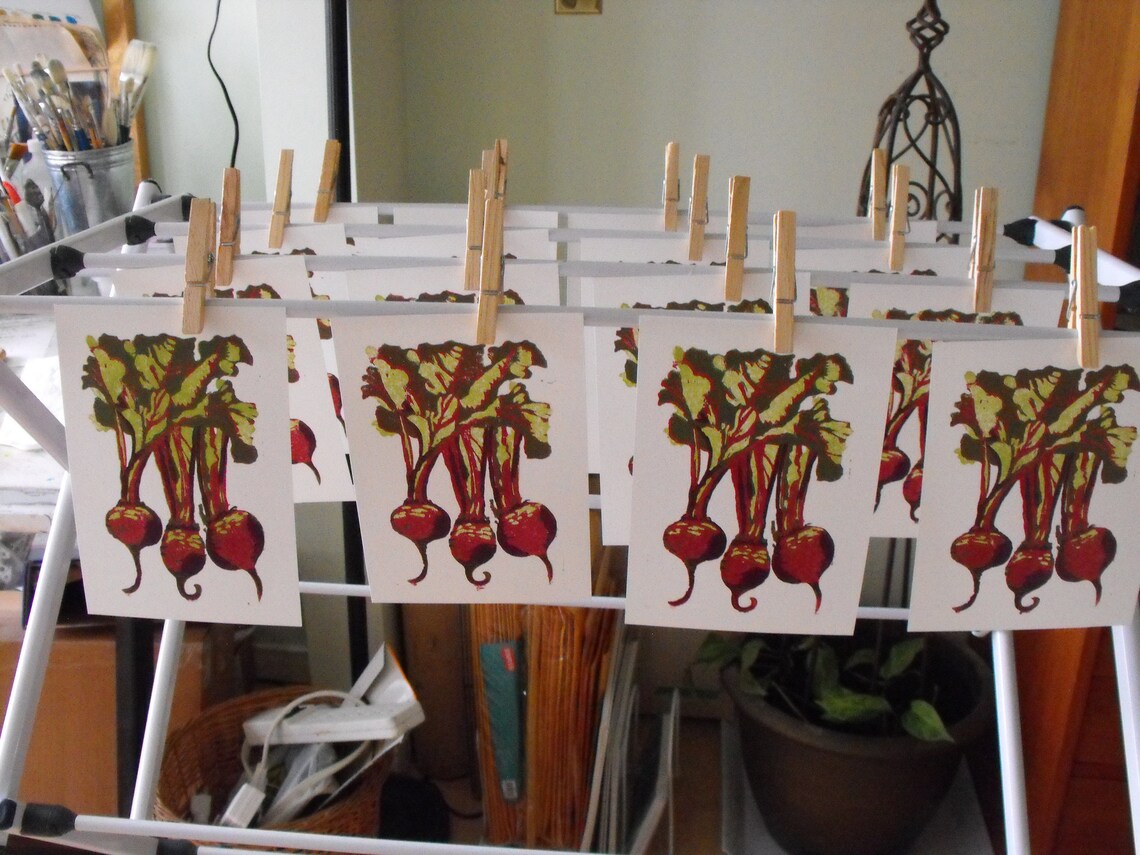 Beet Print Fruit and Vegetable Kitchen Décor Original - Etsy