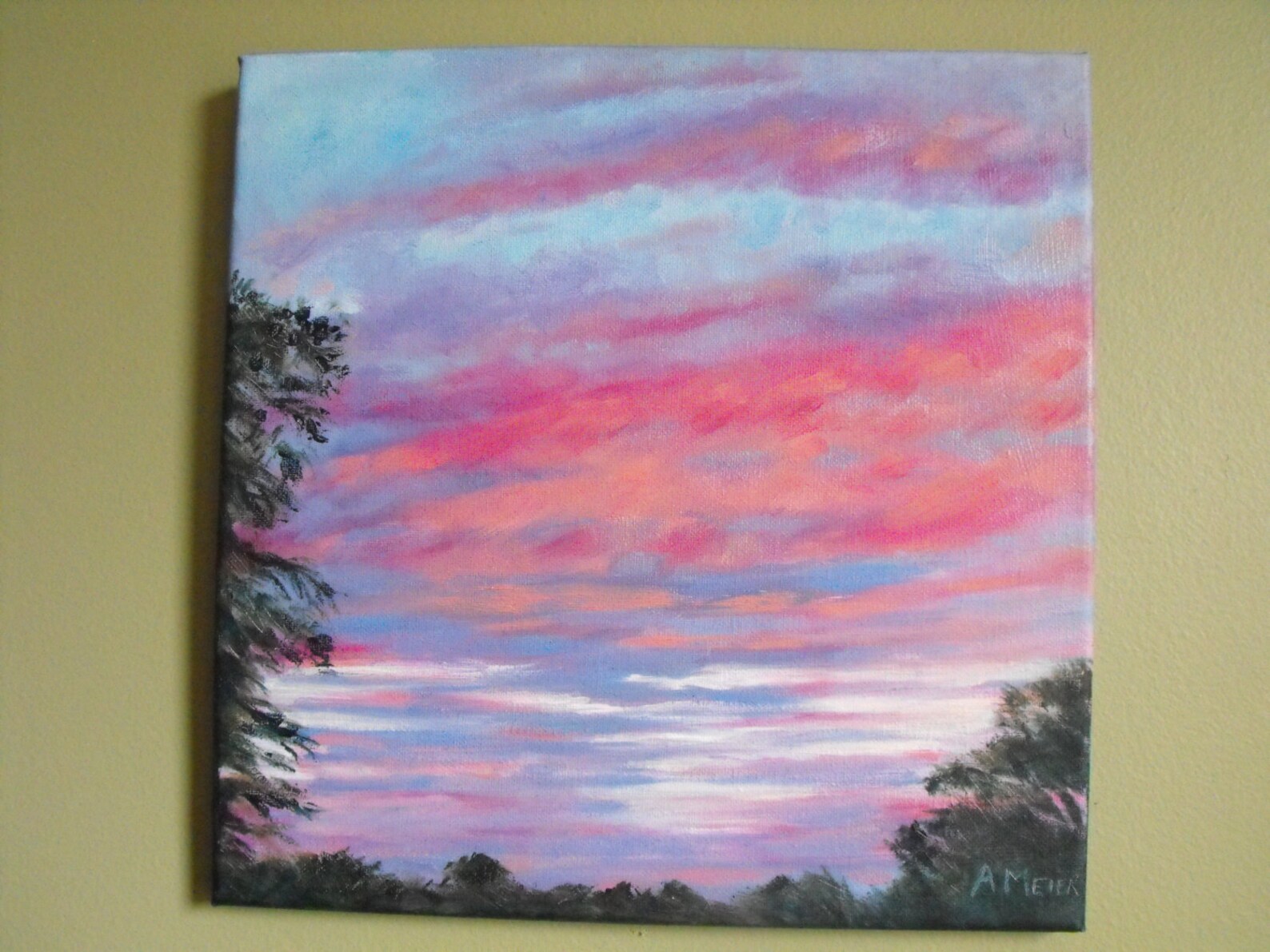 Original Sunrise landscape painting dramatic sky oil on Etsy
