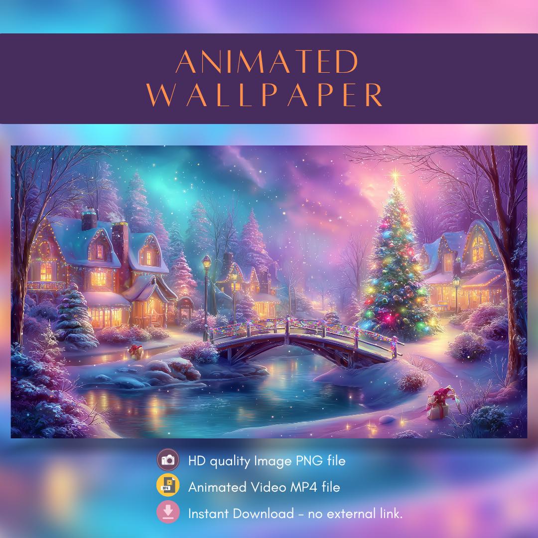Animated Christmas Wallpaper for Desktop | Cozy Winter Scene | Festive