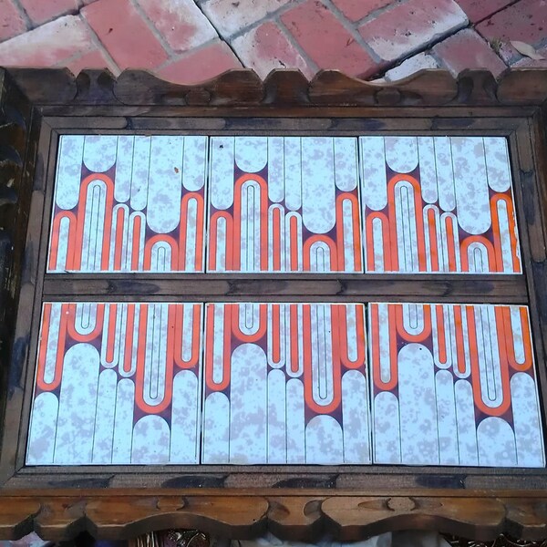 Vintage Mexican ceramic tile tray