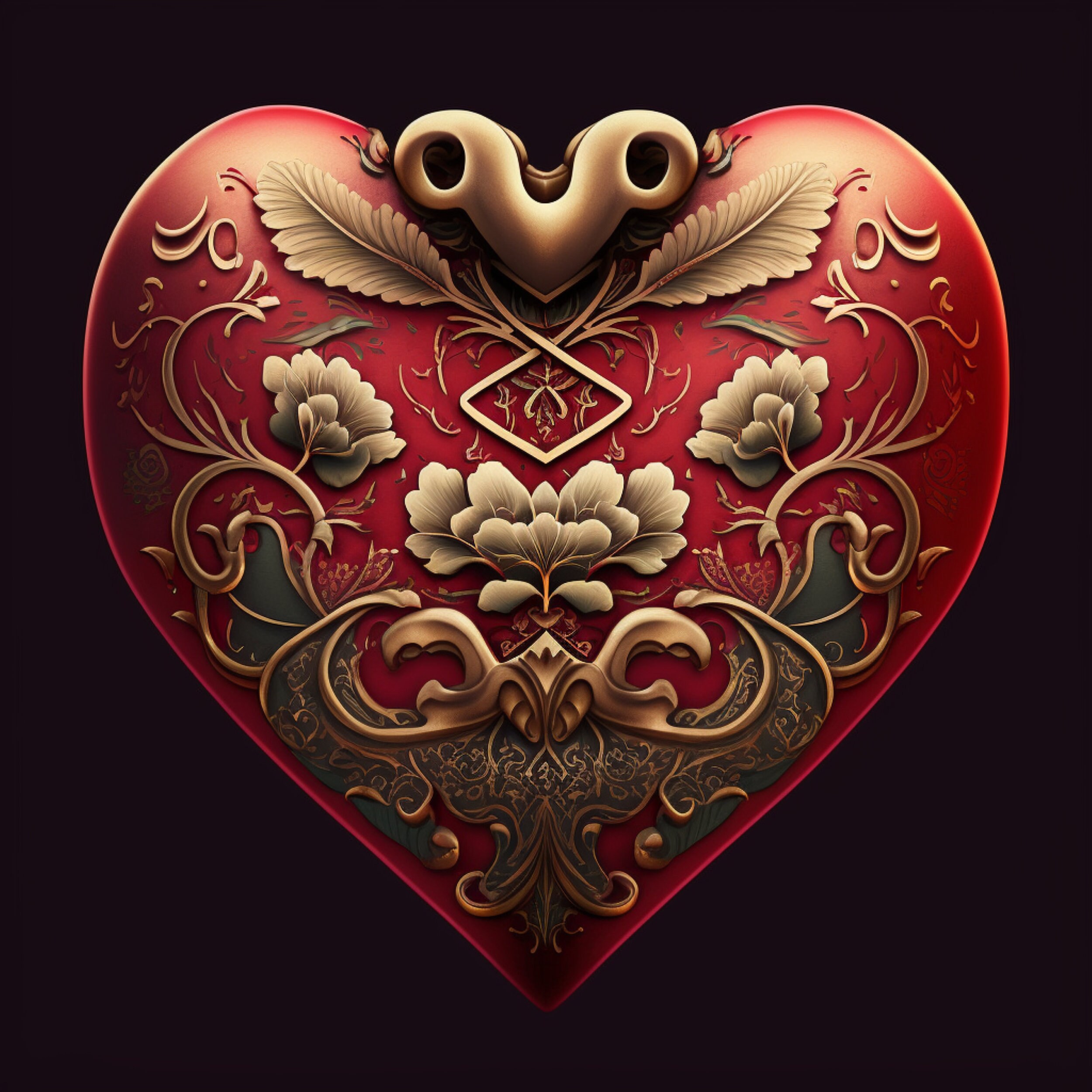 CD HEART RED GOLD