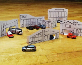 Valley Drive Printable Play Town - For Toy Cars and Trains