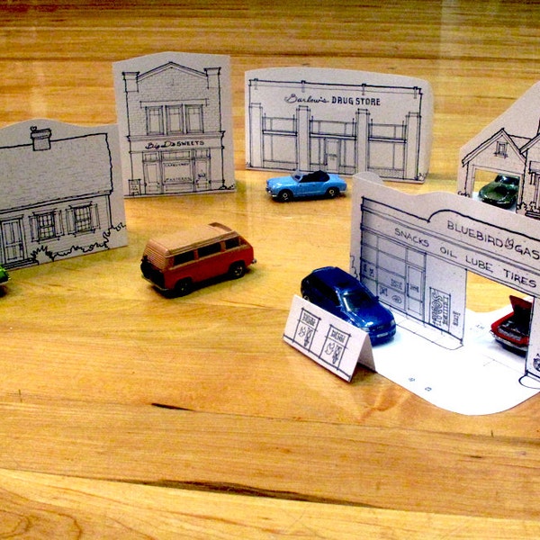 Elm Street Printable Play Town - Für Spielzeugautos und Züge