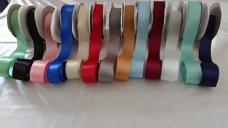 L Blue etc. Mint Ribbons Satin 1.5" wide 3 yards red pink Aqua,Navy Royal L Blue etc. Mint Ribbons Satin 1.5" wide 3 yards red pink Aqua,Navy Royal