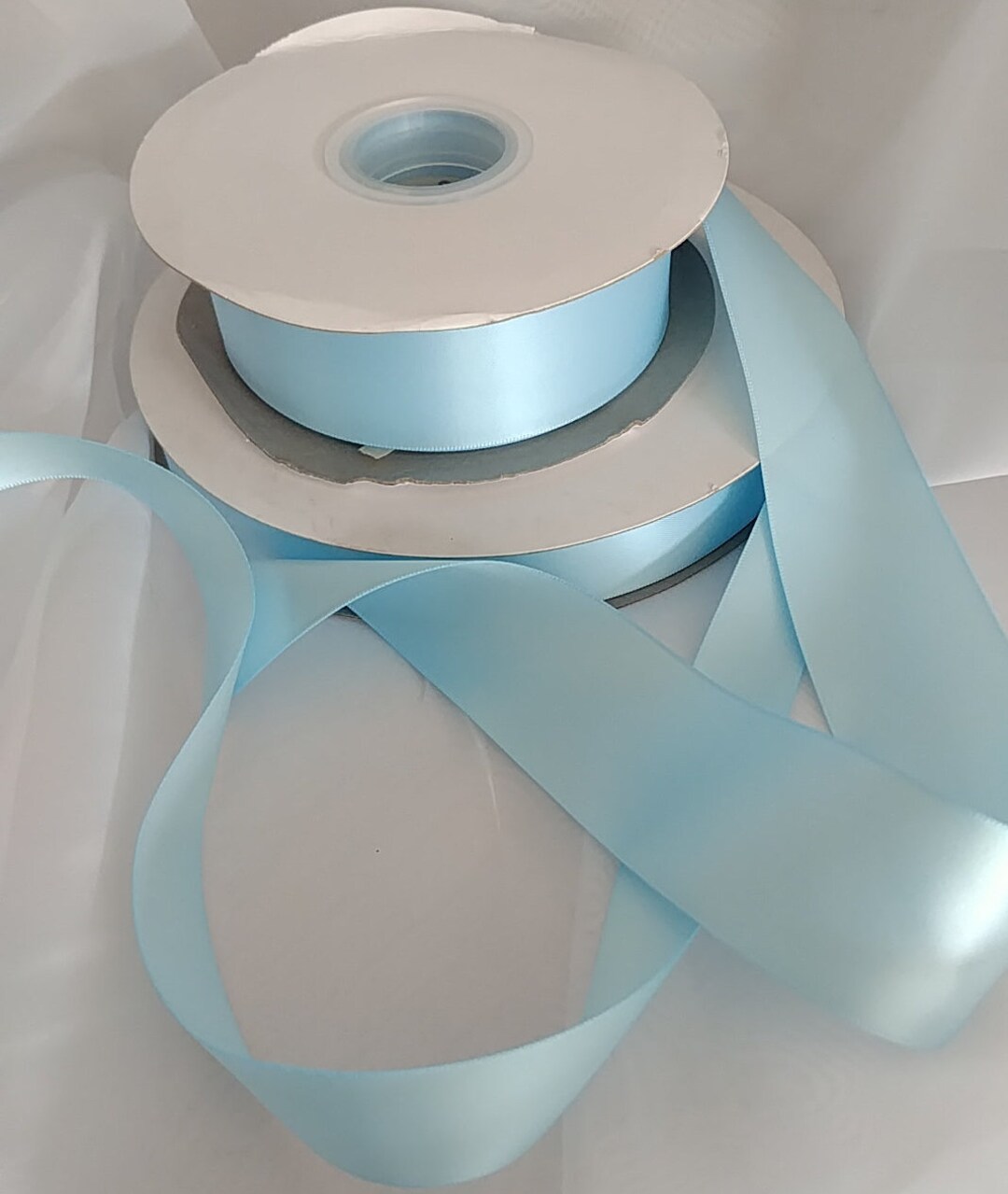 Light Blue Ruffled Ribbon Ribbons Light Blue,double Sided 7/8