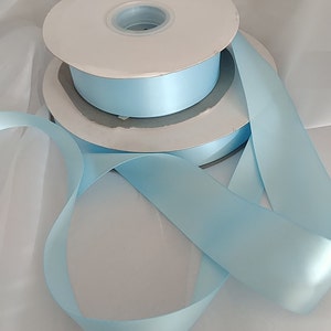 Ribbons Light blue,double sided 7/8&quot; ( 22 mm)  baby blue,a ll the yards you order will go in one consecutive piece.