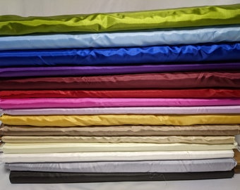 Habotai by yards in 15 colors to choose, is a silky 57" wide fabric for lining, blouses, pareo, light lingerie and scarves. free swatches.