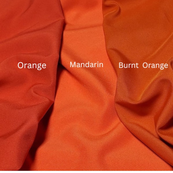 Orange  Gabardine Tropical 60" to 62" wide by the yard in 3 shades to choose from.   Free swatches, Threads and "rush" shipping available.