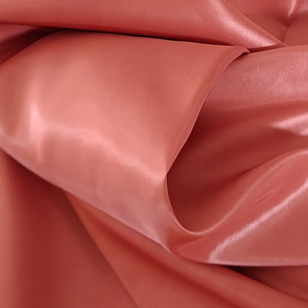 Coral or Salmon Taffeta 58-60" wide sold by the yard.  Free swatches upon request, Threads and "rush" shipping available.