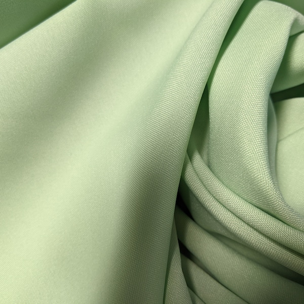 Mint, Light Green  Gabardine Tropical 60" wide, 100% Polyester by the yard   Free swatches, Threads and "rush" shipping available.