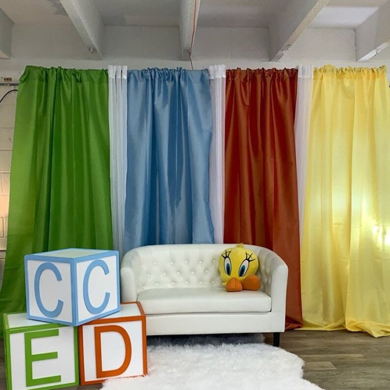 Color Taffetas Drapes Panel 7 To 11ft X 58 Wide Non Etsy