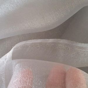 Organza Sparkle Silver 56&quot; wide-by-the-yard-for-wedding-decoration,  bows. Free swatches, Threads and &quot;rush&quot; shipping available.