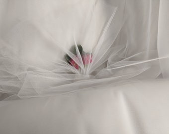 Tulle 54" wide White price by yard, for tutu, party decorations, Free swatches, Threads and "rush" shipping available.