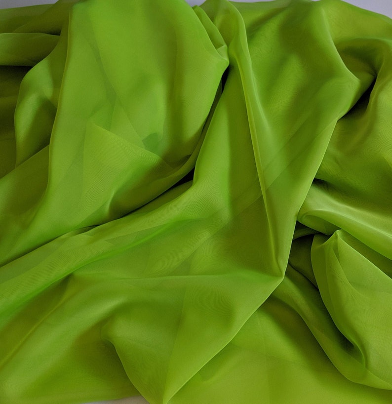 Lime Green Sheer Voile by the yard 115 to 116 wide | Etsy