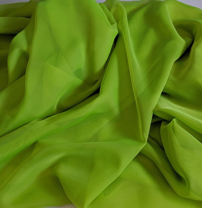 Lime Green Sheer Voile by the yard 115 to 116 wide Etsy