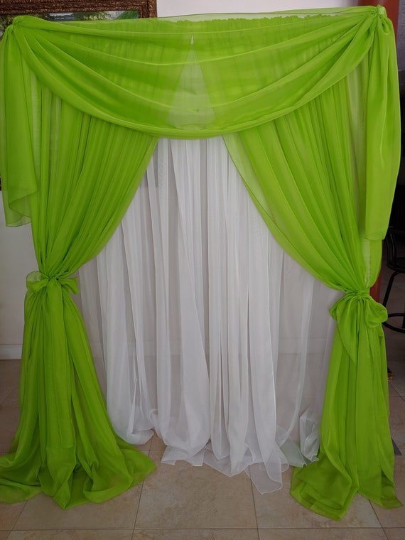 Weddings Set Of 2 Ivory Sheer Voile Drapes 57 Wide X The Length
