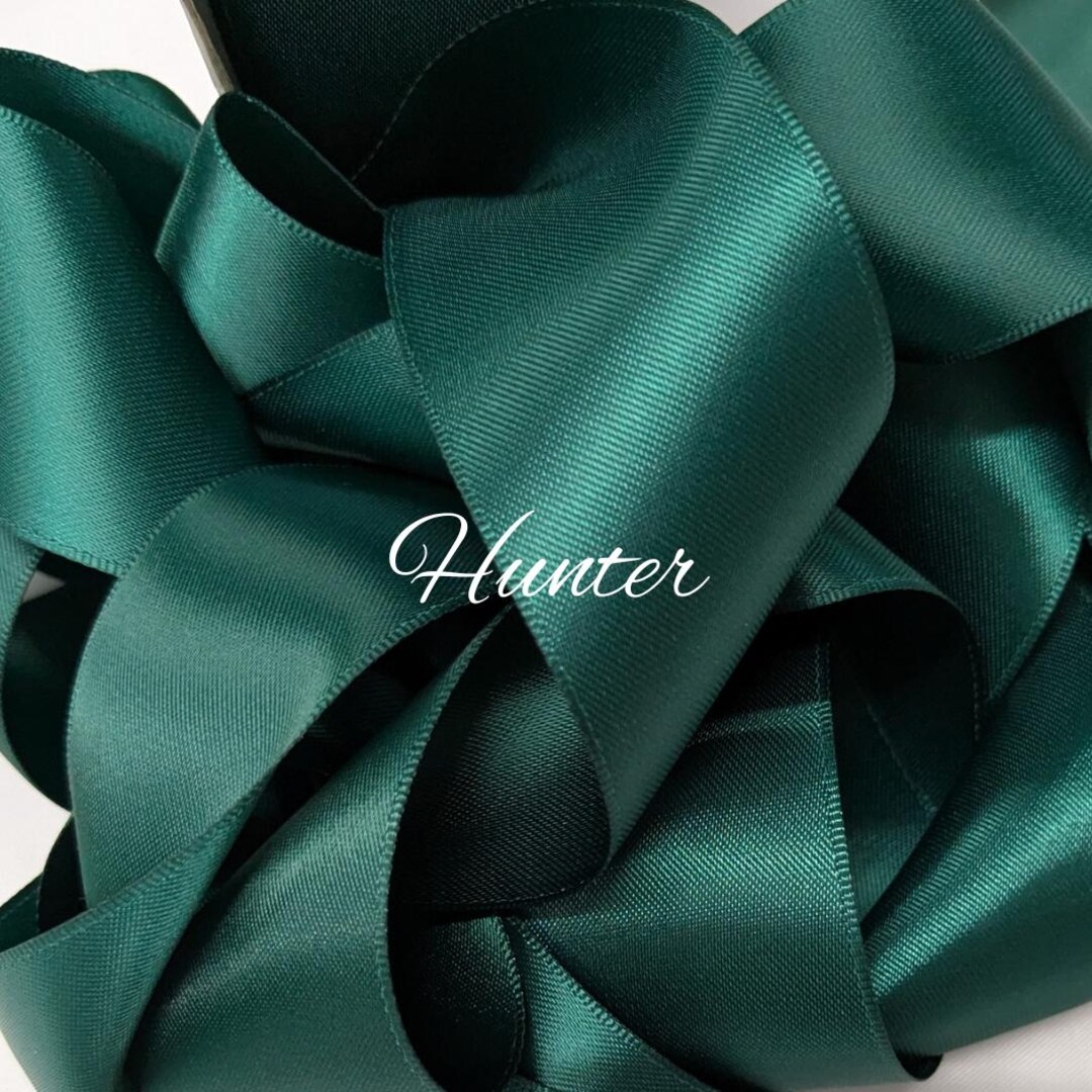 Hunter Strong Ribbon Hunter Green Double Face Satin Ribbon, 1.5