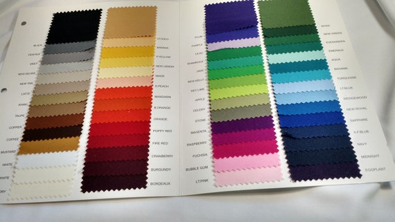 Taffeta Color Chart