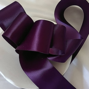 Ribbons Plum or Dark Purple  double sided 1.5&quot; ( 38 mm)